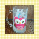 Caneca acrílica coruja